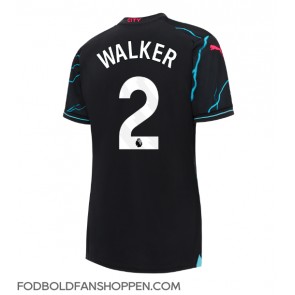 Manchester City Kyle Walker #2 Tredjetrøje Dame 2023-24 Kortærmet